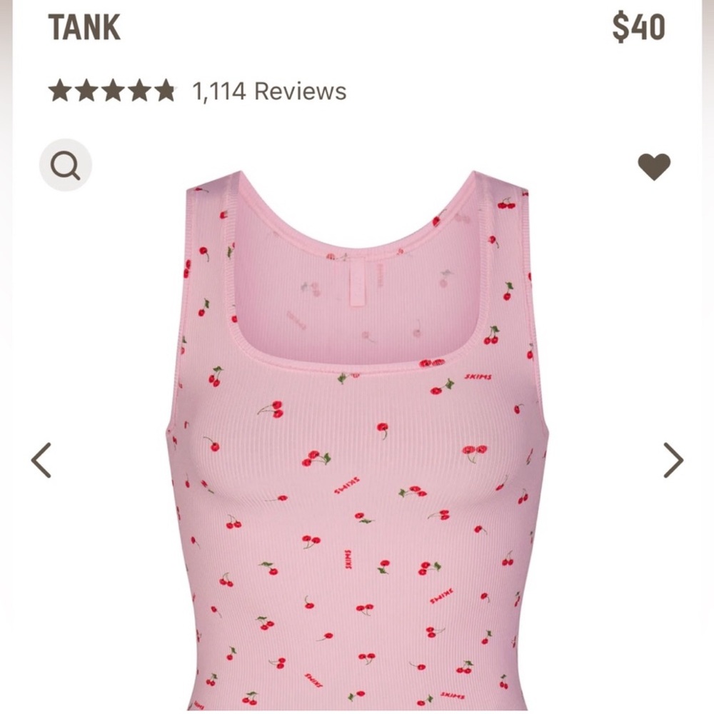Limited Edition SKIMS Soft Lounge Tank in Cherry Blossom new! XL 🍒🌸